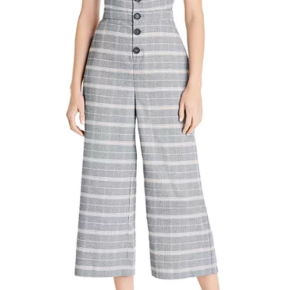 Cupcakes & cashmere women’s Plaid Jumpsuit with Button Detail Sz 2 - Picture 2 of 15